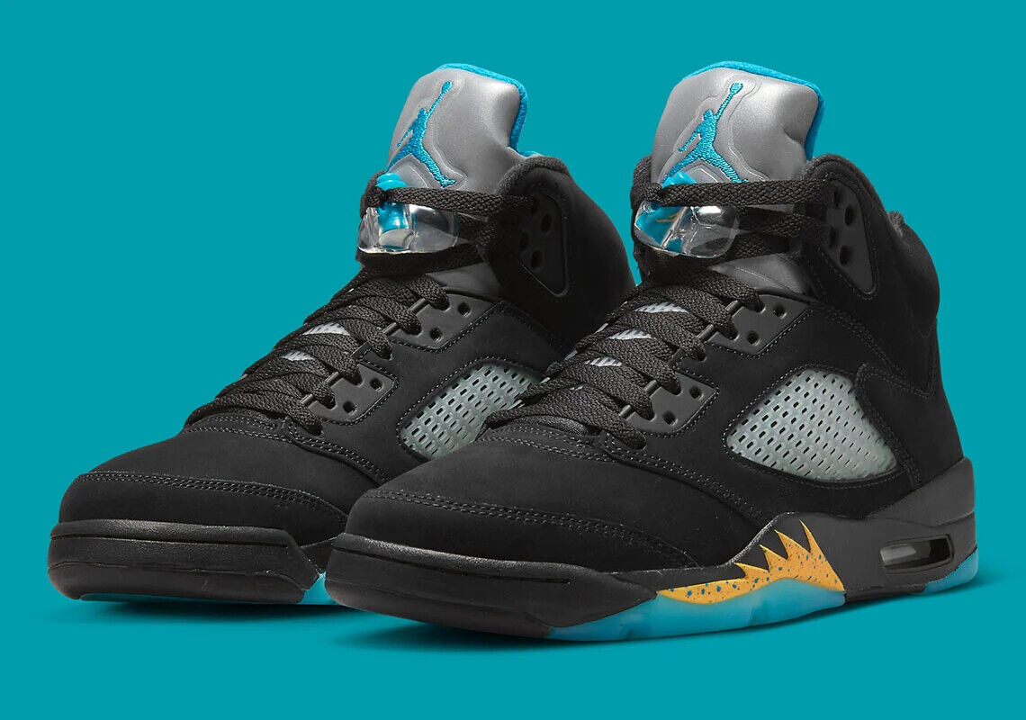 Nike Air Jordan 5 Retro Shoes 'Aqua' Black Taxi DD0587-047 Men's Sizes New