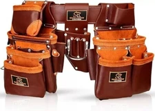 Leather Tool Pouch Belt Carpenter Electrician Tool Framer Construction Bag 33Pro