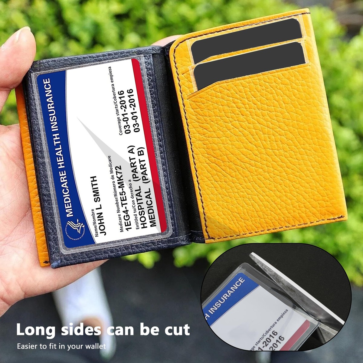 3-Pack Medicare & Social Security Card Holder - PU Leather Protective  Sleeves To Keep Cards Safe & Dry Medicare Card Protector