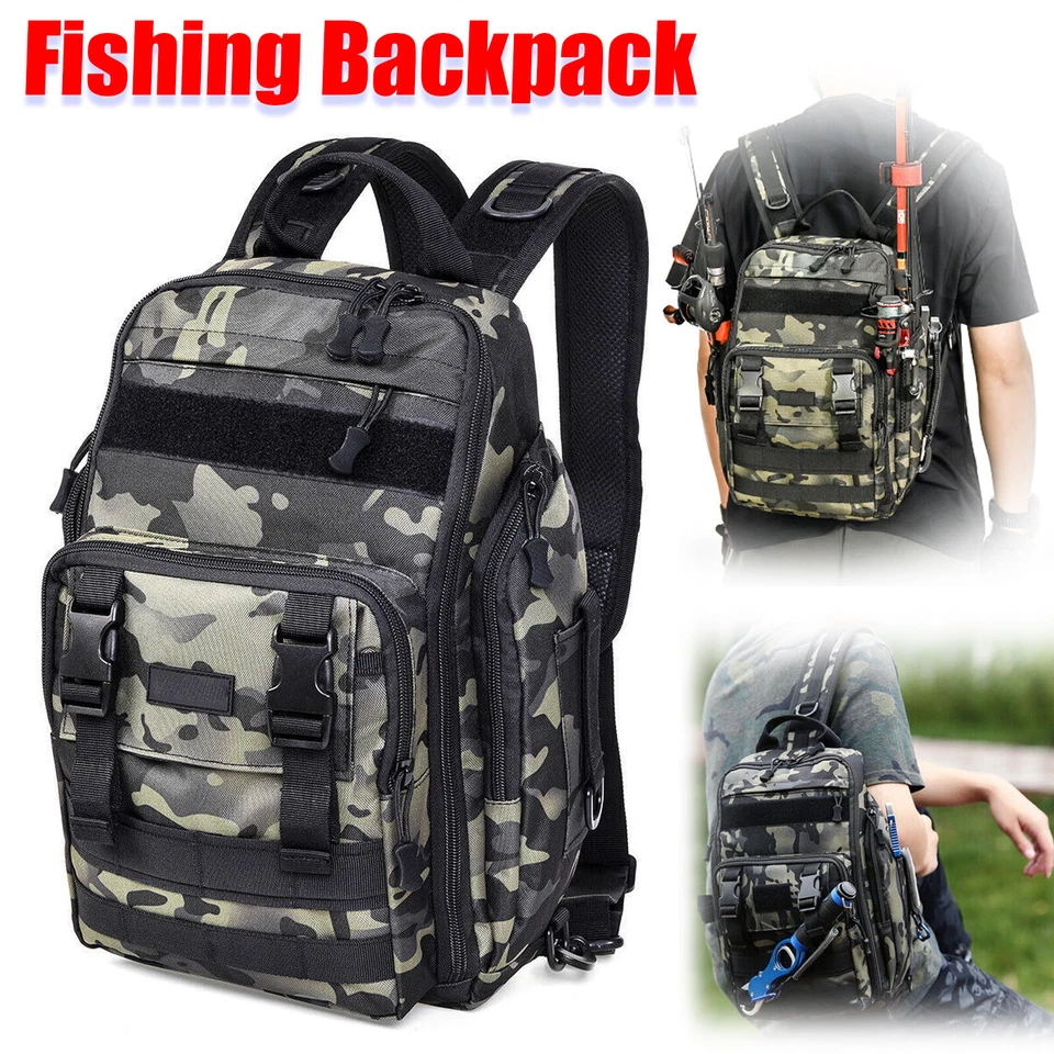 Fishing Tackle Backpack Storage Bag Shoulder Fishing Gear Bags Outdoor Backpack - image 2 of 4
