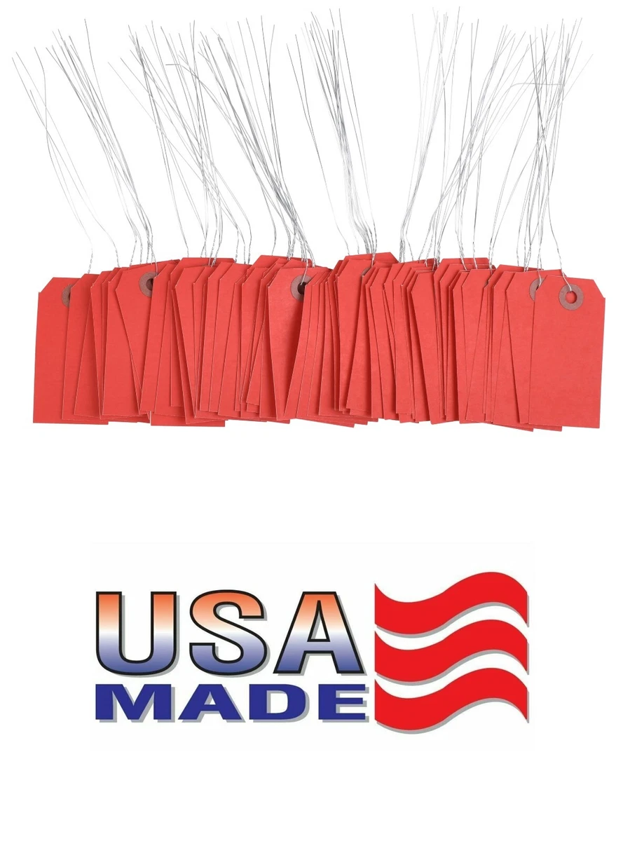 Lote De 100 Etiquetas De Precio Manila Precableadas - Tamaño 2 3/4 X 1 3/8", Agujero 3/16"