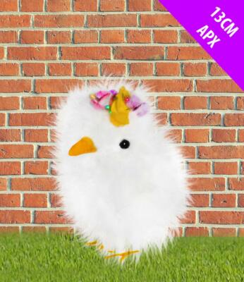Flauschiges weißes Festival Küken x 13 cm Osterdeko Haube Hut Jagd Party