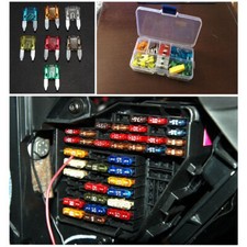 Car Truck Mini Zinc alloy blade Fuse Set Transparent Polyethesulfone enclosure