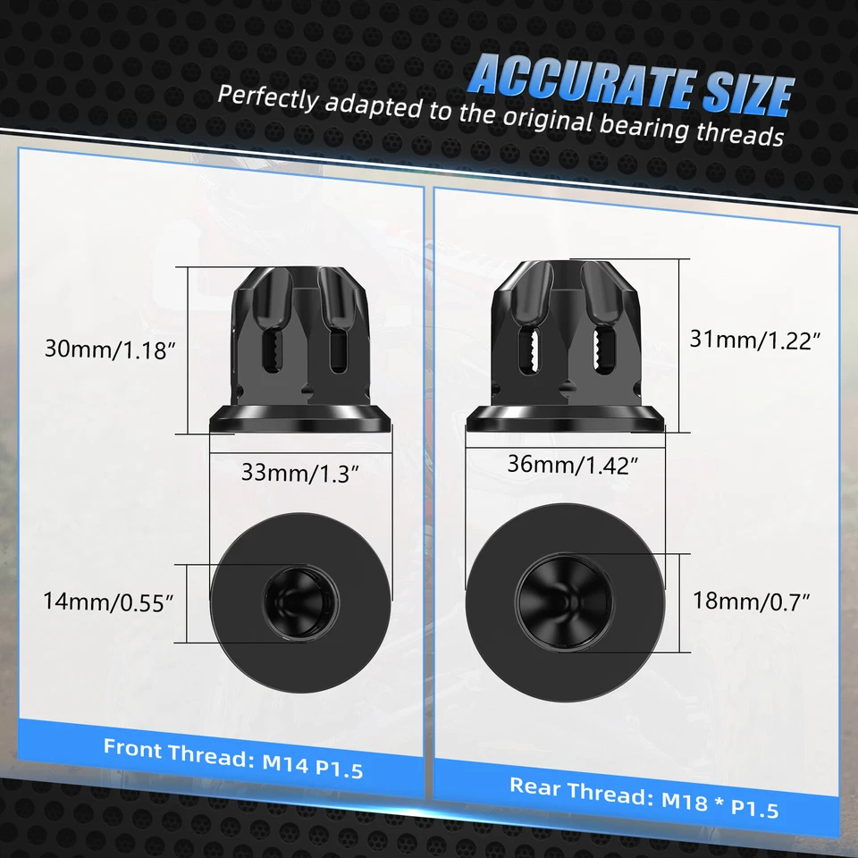 Front + Rear Wheel Axle Nuts For Honda TRX 250 300 400 X TRX450R TRX450ER 4-Pack - Image 3 of 4