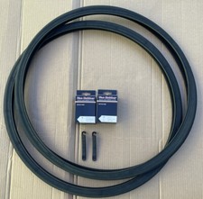 Pair of 27 x 1 1/4 Bicycle Black Tires Inner Tubes Bike Touring Road Slick DURO