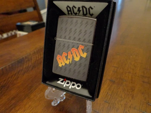 AC/DC LOGO GRAY DUSK ZIPPO LIGHTER MINT IN BOX
