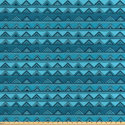 Streifen Satin Stoff als Meterware Doodle Stil Triangles