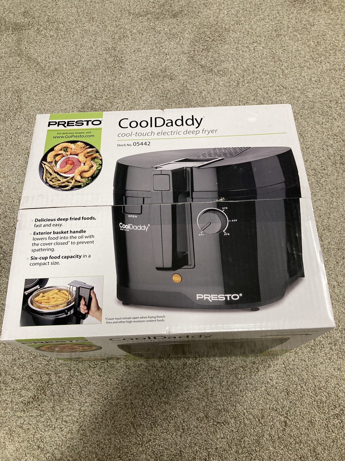 Presto Cool Daddy® CoolTouch Electric Deep Fryer, Black. New In Box