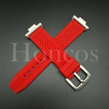 Red Soft Silicone Rubber Watch Strap Fits for Tissot PRX Quick release Adapter
