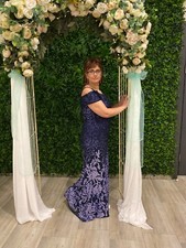 evening dress size 12 R&M Richards navy color