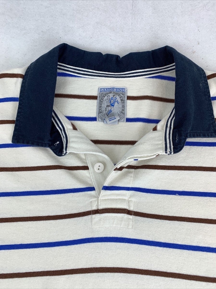 Lands' End Authentic Rugby XL ラガーシャツ NWT Lands' End Men's Rugby Shirt Heavy Duty Long Sleeve Polo