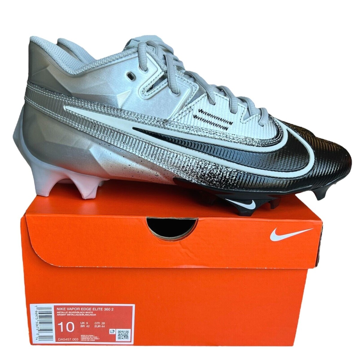 Size 10 - Nike Vapor Edge Elite 360 2 Metallic Silver Black for