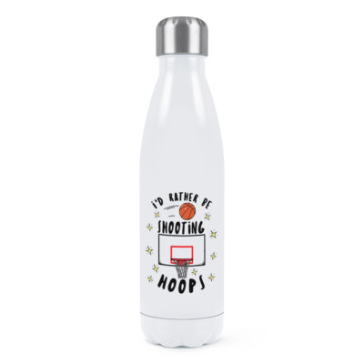 I'd Rather Be Shooting Hoops Double Wall Water Bottle Funny Basketball
