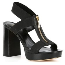 Michael Kors Berkley Stretch Platform Zipper Sandals Black Women's Size 10 NEW