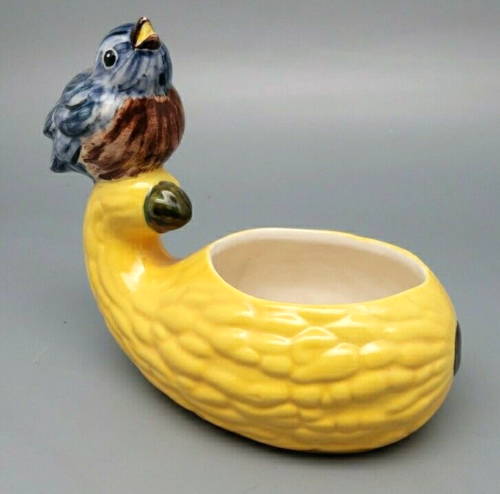 Vintage Holland Mold Blue Bird and Gourd Planter Candy Curio Dish Bowl SPRING - Foto 1 di 9
