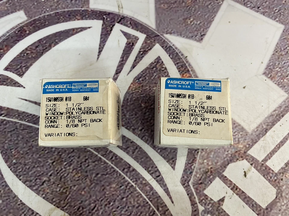 Ashcroft Pressure Gauge 0-60PSI Conn. 1/8” NPT Back Size 1 1/2” 15W1005SH Qty 2  - Image 4 of 4