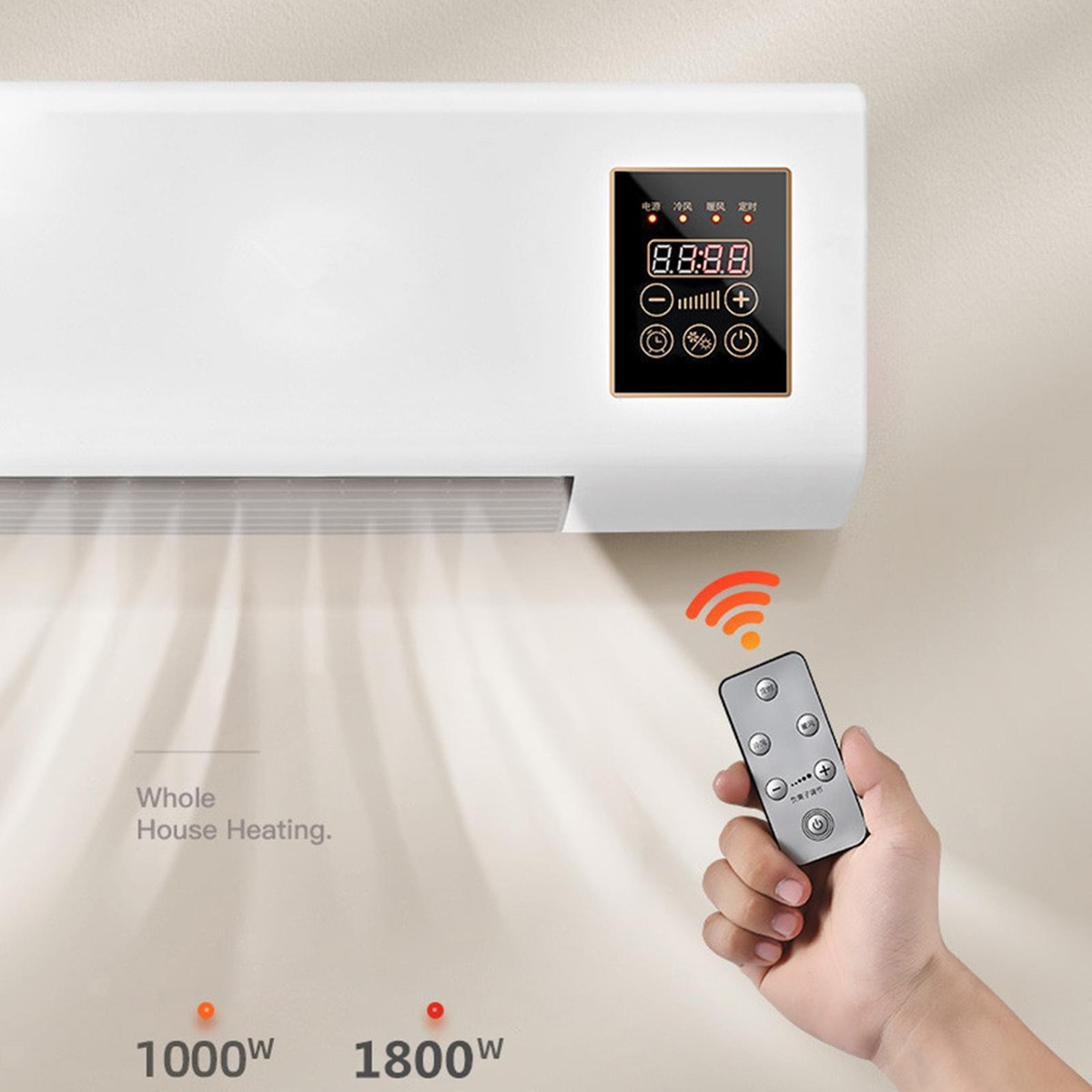 Wall Mounted Heater Air Conditioner Heater Fast Heating 1800W Air