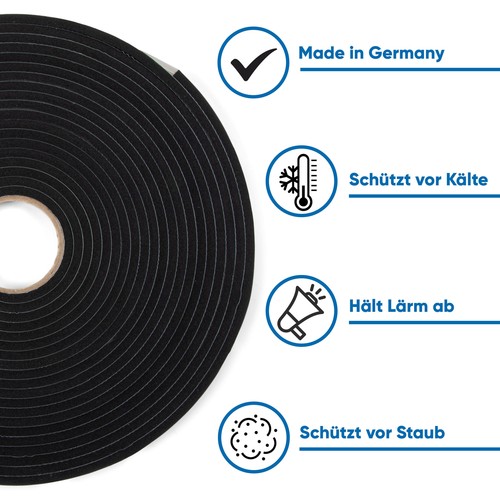 Moosgummidichtung 10m Rolle Gummidichtung Selbstklebend Türdichtung