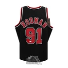 Dennis Rodman Autograph Chicago Black Mitchell & Ness Basketball Jersey -BAS(XL)