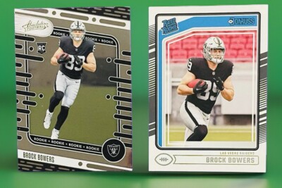   BROCK BOWERS RC lot, 2024 Panini Donruss-Rated Rookie & Panini Absolute RC