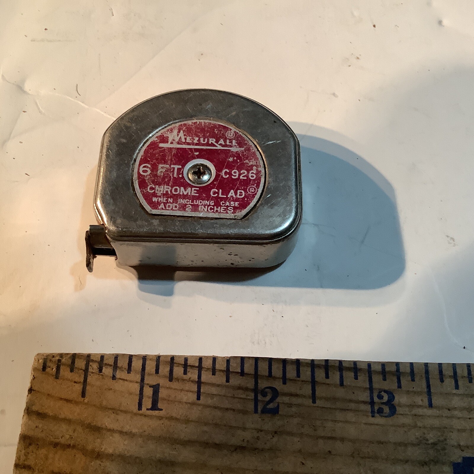 Vintage LUFKIN Metal Tape Measure 6' Foot Feet Mezurall Chrome Clad