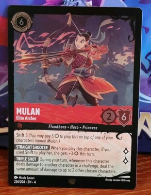 Disney Lorcana Ursula's Return Mulan Elite Archer 224/204 Foil
