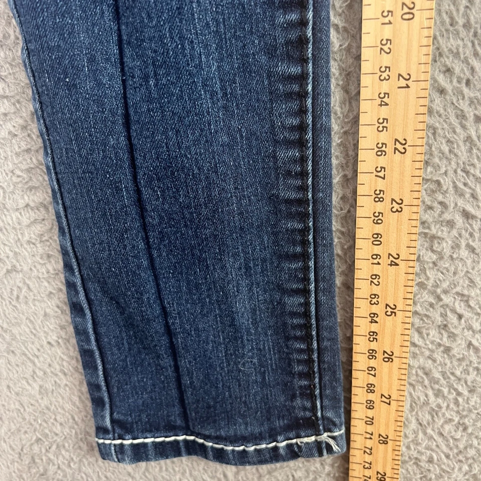 Mudd Juniors Jeans Size 14 Mid Rise Skinny Leg Blue Denim Button Stretch - Image 2 of 4