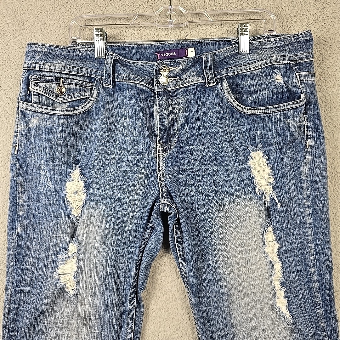 VIGOSS Capri Jeans Cropped Women's Size 17 Blue Denim 