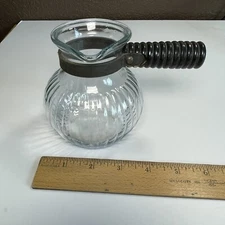 Vintage Silex 1.5 Cup Dripolator Glass Coffee Carafe Pot w/ Wood Handle