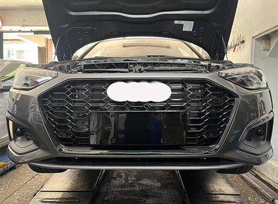 Wabengrill für Audi A4 B9.5 2020-2024 Front Grill RS-Look Schwarz NICHT S-Line