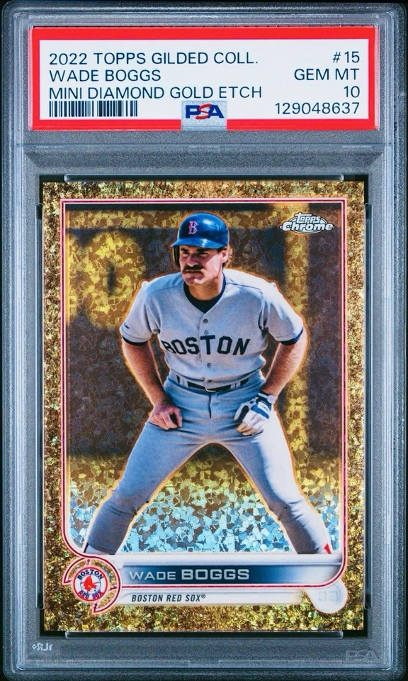 Wade Boggs Gold Diamond /50 PSA 10 2022 Topps 1st Gilded Collection Refractor - Image 3 of 4