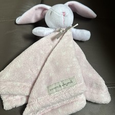 Blankets and Beyond Pink White Dots Bunny Lovey Security Blanket EUC