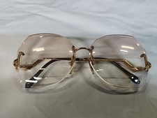 BerDel Steroflex Vintage Rimless Eyeglass Frames Tinted Odd Shaped Lens Italy