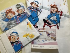 NEW Raggedy Ann  Andy VTG 60s Three Piece Twin Sheet  Pillowcases