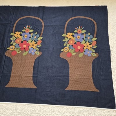 Kathy Hall Jo Morton Andover Fabrics Floral Basket Panel 5 Baskets 3 Yards x 44''