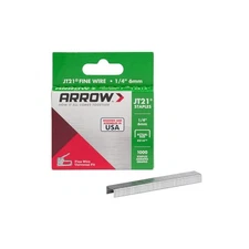 Arrow 214 JT21 Thin Wire Staples for Staple Guns and 1/4 Inch, Silver 