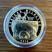 2014-ZAMBIA-1000 KWACHA-SILVER CLAD COPPER/NICKEL-HIPPO