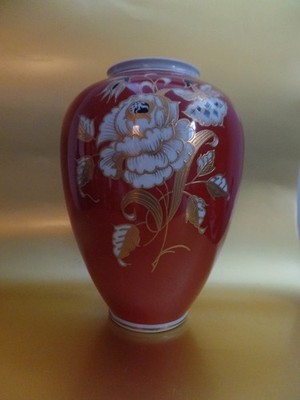 Vintage MCM Porcelain Vase Floral Design German Craftsmanship 1960s