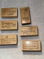 Stampin' Up FOR A FRIEND Set of 6 Wood UnMounted Rubber Stamps Retired
