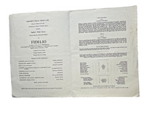 Opera Program Sadlers Wells Opera Company at Royal Shakespeare Theatre Fidelio