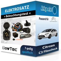Towtec E-Satz 7Polig Fahrzeugspezifisch Passend für Citroen C3 Fliessheck