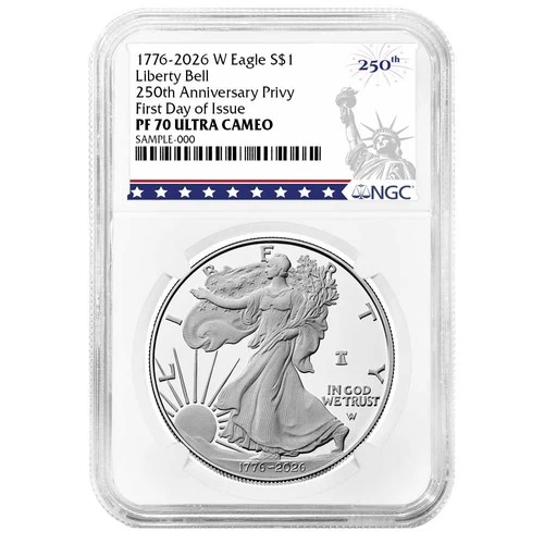 2026-W $1 1-oz Proof American Silver Eagle NGC PF70UC FDI 250th Liberty Label