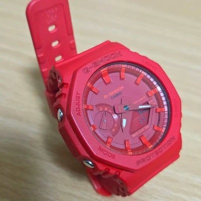 Casio G-SHOCK GA-2100 Red Ana-Digi Octagon CasiOak Men's Watch