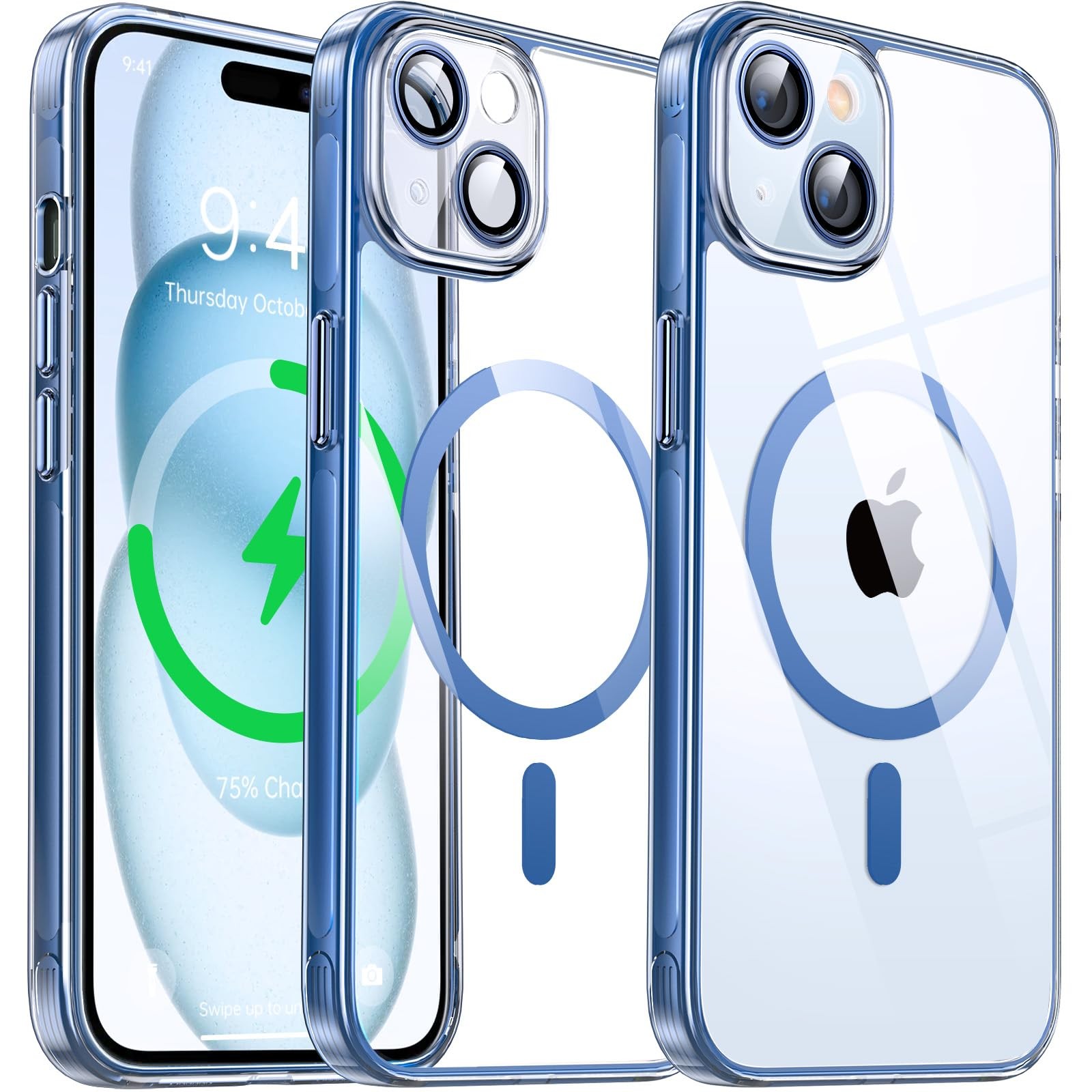 Coque iPhone 15 aimantée transparente résolvant le risque de bris de lentille