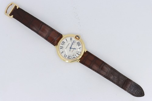Cartier Ballon Bleu De Cartier Watch 42mm, Automatic Movement, Rose Gold Leather