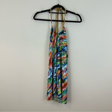 Guess Multicolor Swirl Print Halter Neck Mini Dress Size Small NWT Women's