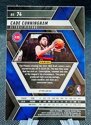2024-25 Panini Mosaic Hobby Green Mosaic Prizm Cade Cunningham