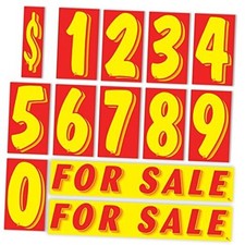 Vinyl Number & for Sale Decals 13 Dozen Car Lot Windshield Pricing Stickers 