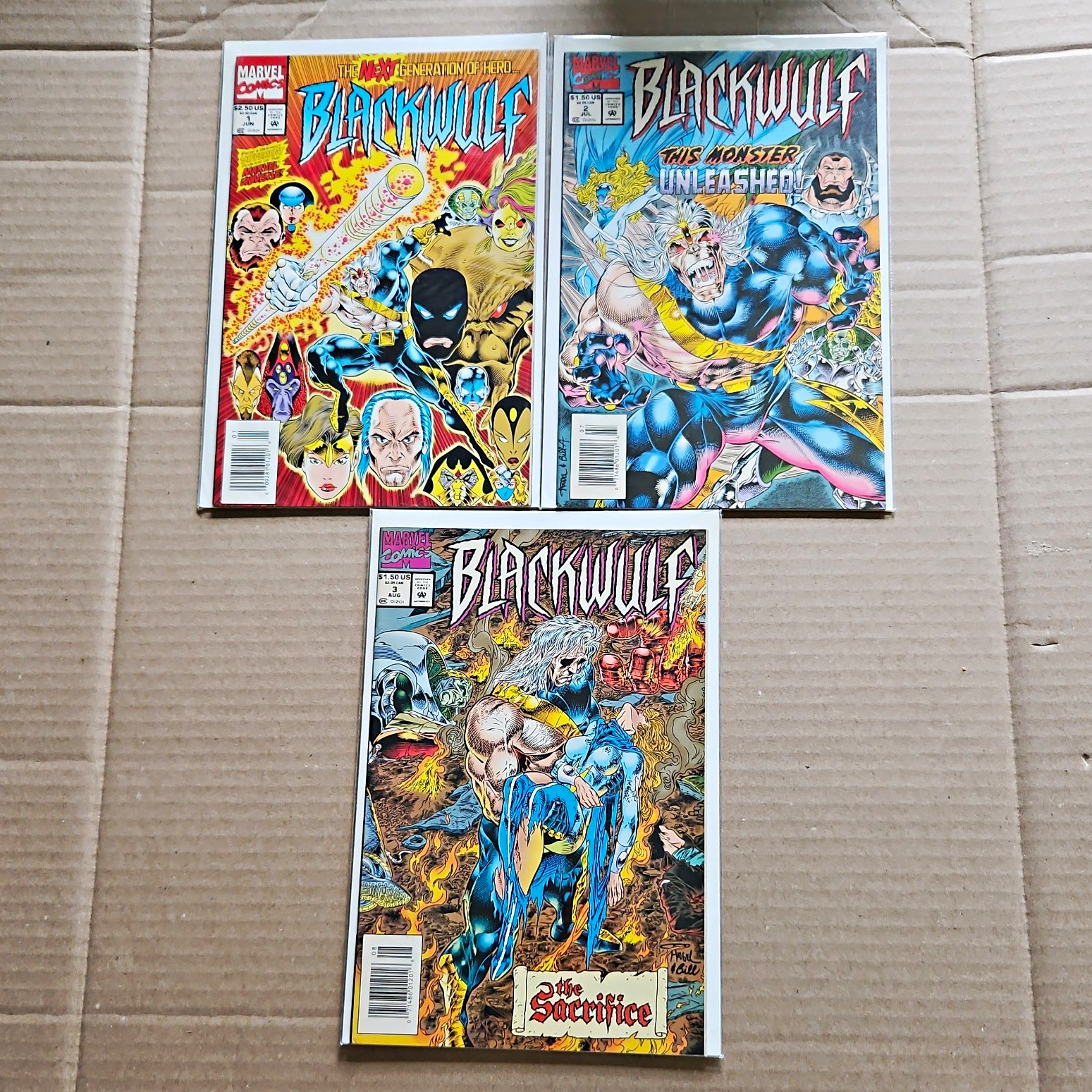 Marvel Blackwulf Comic Book Lot 3 Issues (1994) Mixed Lot Jim Lee Cover Art