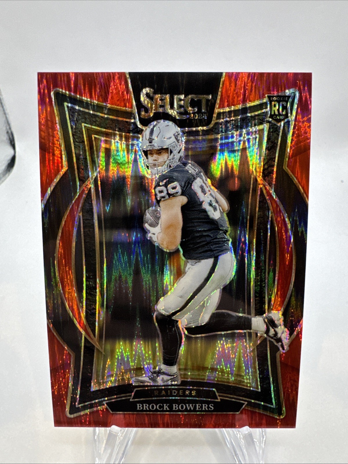 2024 Panini Select - Club Level Brock Bowers #222 Red Shock Prizm (RC) /249